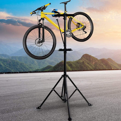 Bike Repair Stand Work Rack With Tool Tray Mechanic Bicycle Maintenance Blue Payday Deals