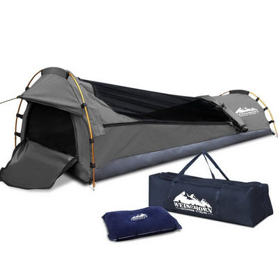 Biker Single Swag Camping Swag Canvas Tent - Grey
