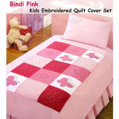 Bindi Butterfly Embroidered Quilt Cover Set Single Payday Deals