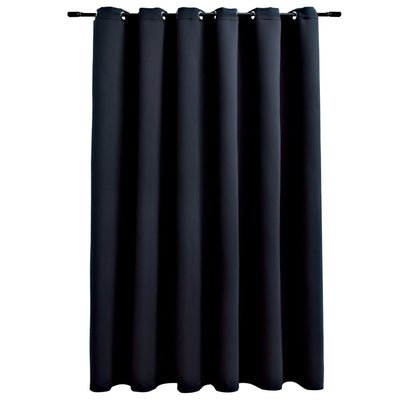 Blackout Curtain with Metal Rings Black 290x245 cm Payday Deals