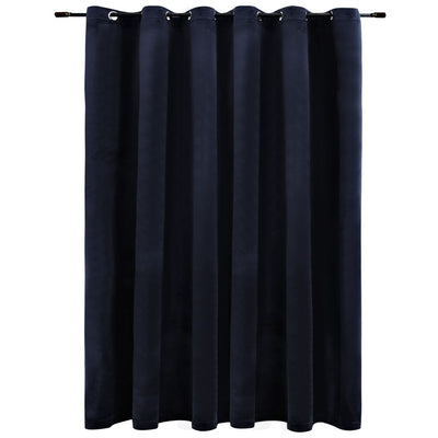 Blackout Curtain with Metal Rings Velvet Black 290x245 cm Payday Deals