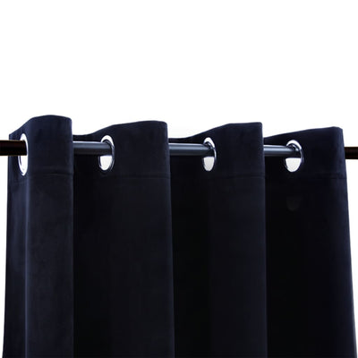 Blackout Curtain with Metal Rings Velvet Black 290x245 cm Payday Deals