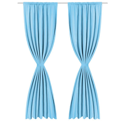 Blackout Curtains 2 pcs Double Layer 140x245 cm Turquoise Payday Deals
