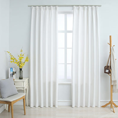 Blackout Curtains with Hooks 2 pcs Off White 140x245 cm Payday Deals