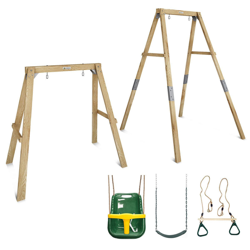 Bloom Growable Swing Set with Baby Seat (Green), Belt Swing & Trapeze Payday Deals