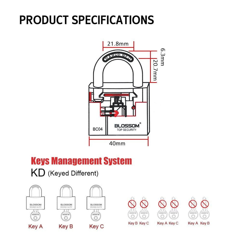 BLOSSOM PADLOCK BRASS HEAVY DUTY 40MM Payday Deals