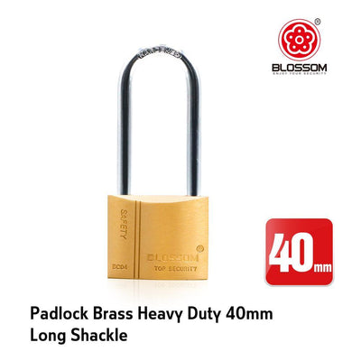 BLOSSOM PADLOCK BRASS HEAVY DUTY 40MM LONG SHACKLE Payday Deals