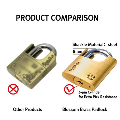 BLOSSOM PADLOCK BRASS PROTECTED SHACKLE 50MM Payday Deals