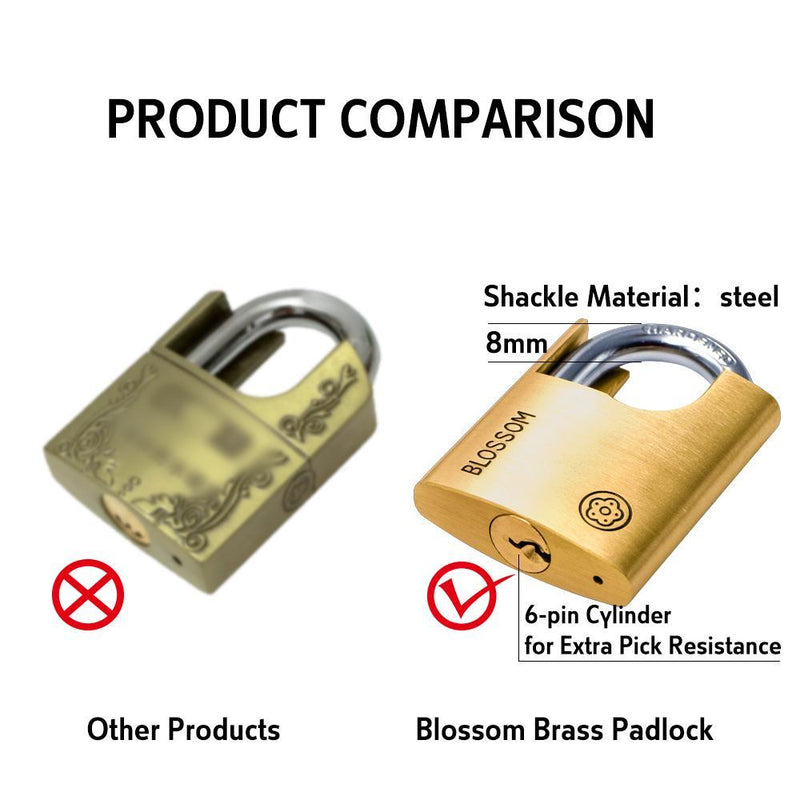 BLOSSOM PADLOCK BRASS PROTECTED SHACKLE 50MM Payday Deals