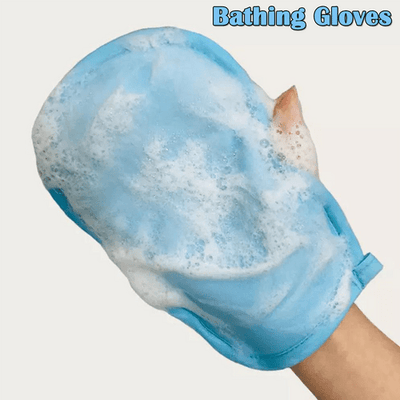 Blue universal Double-Side Super Soft Exfoliating Bath Mitt Shower Gloves Body Clean Payday Deals