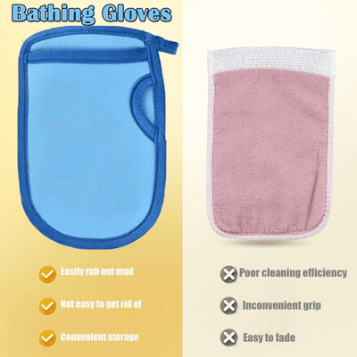 Blue universal Double-Side Super Soft Exfoliating Bath Mitt Shower Gloves Body Clean Payday Deals