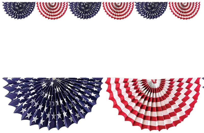 Blue White And Red Paper Fan Bunting Garland Banner Payday Deals
