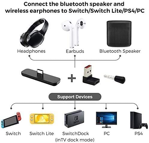 Bluetooth Adapter Route air Pro Support in-Game Voice Chat compatible with Nintendo Switch, Nintendo Switch Lite, PS4 and Laptops Payday Deals