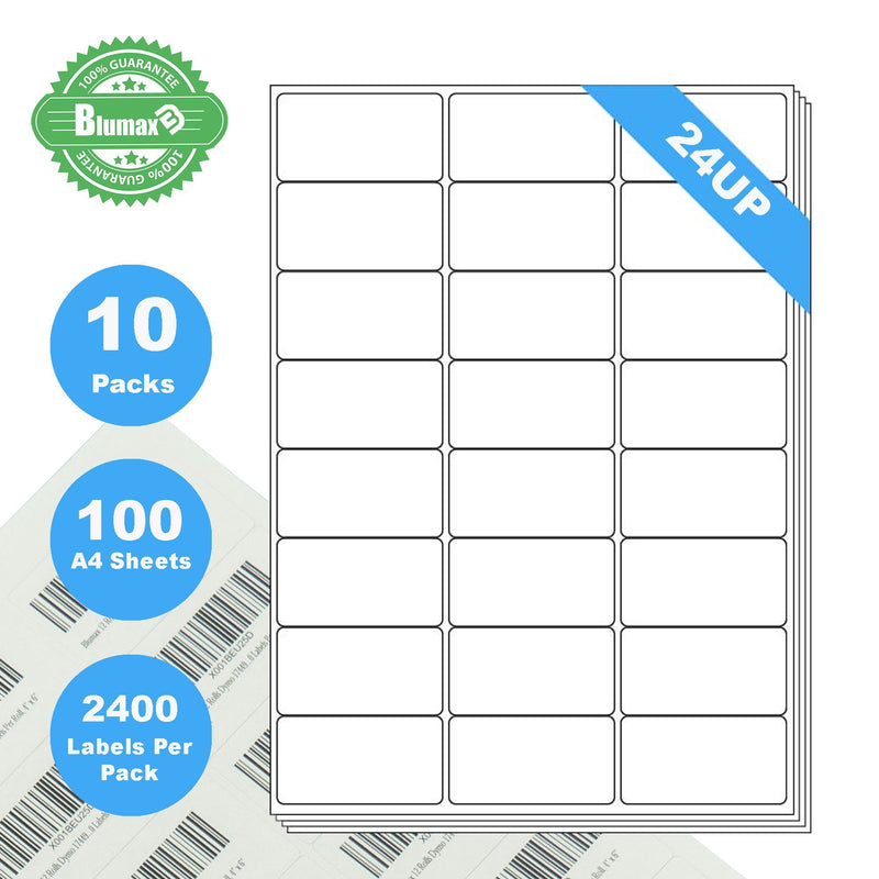 Blumax 1000 Sheets A4 Format 24UP White Labels