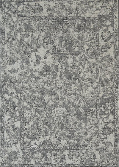Bohemian Grey Distressed Boardered Rug 120x120cm Payday Deals