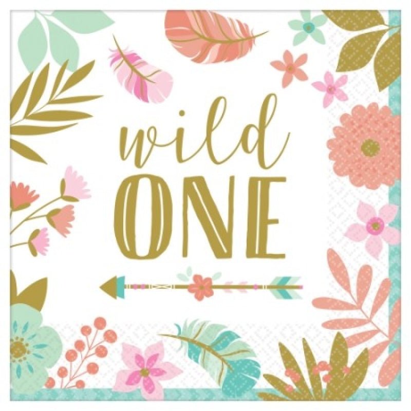 Boho 1st Birthday Wild One 16 Guest Tableware Pack Payday Deals