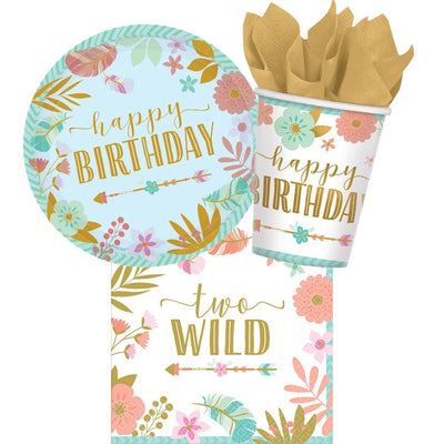 Boho 2nd Birthday Two Wild 8 Guest Tableware Pack Payday Deals
