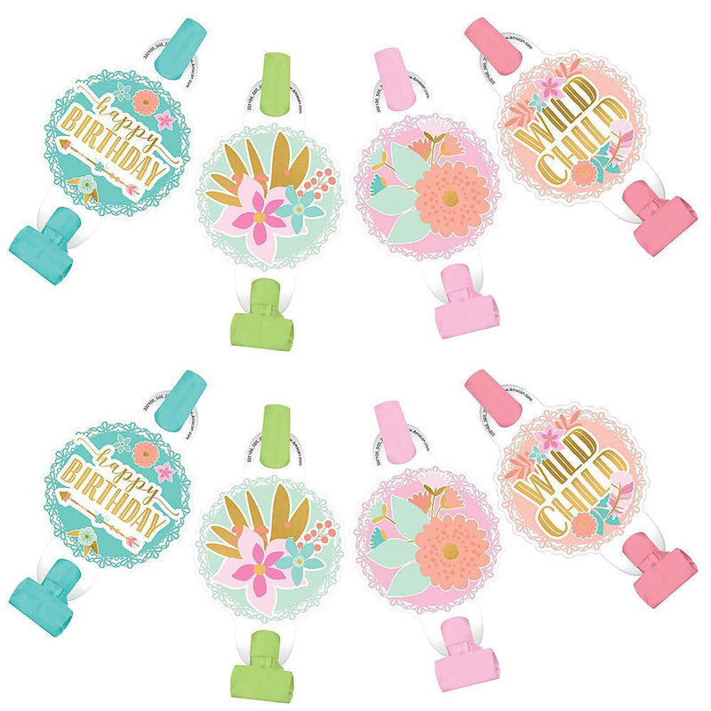 Boho Birthday Girl Party Blowouts 8 Pack Payday Deals