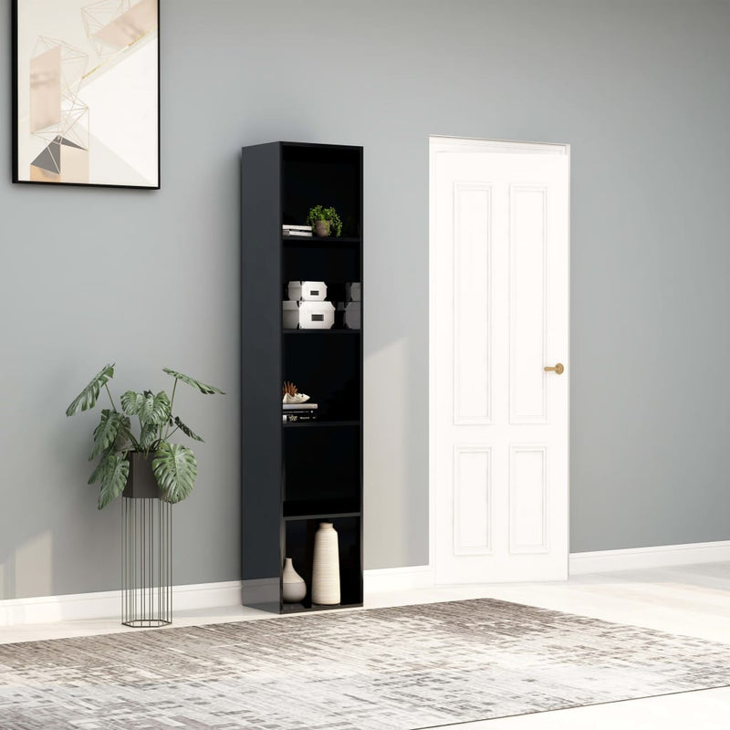 Book Cabinet High Gloss Grey 40x30x189 cm Engineered Wood Payday Deals