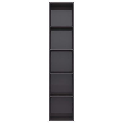 Book Cabinet High Gloss Grey 40x30x189 cm Engineered Wood Payday Deals