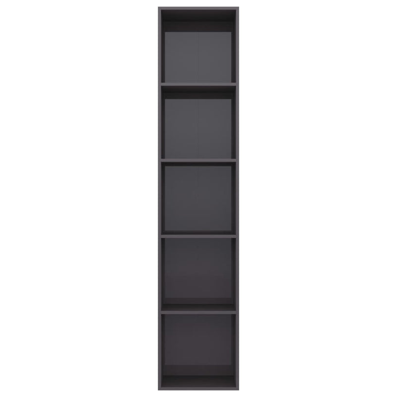 Book Cabinet High Gloss Grey 40x30x189 cm Engineered Wood Payday Deals