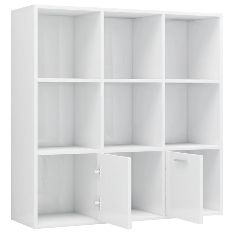 Book Cabinet High Gloss White 98x30x98 cm Chipboard Payday Deals