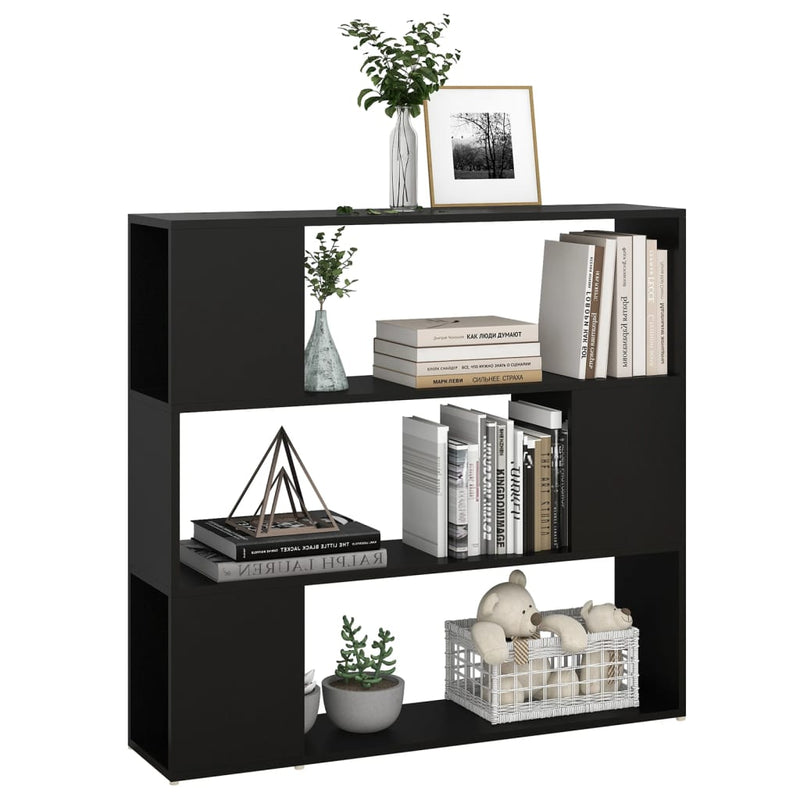 Book Cabinet Room Divider Black 100x24x94 cm Payday Deals