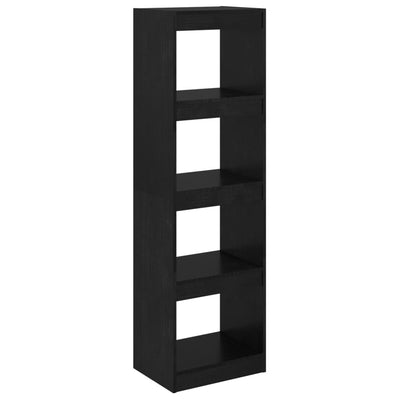 Book Cabinet Room Divider Black 40x30x135.5 cm Pinewood Payday Deals