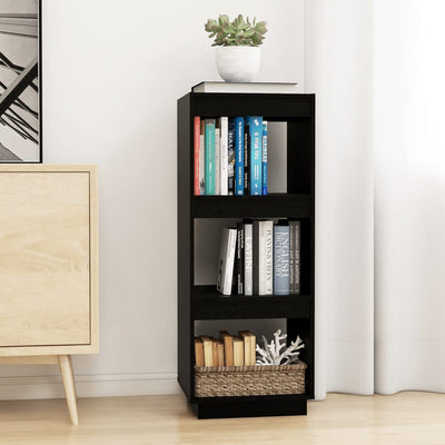 Book Cabinet/Room Divider Black 40x35x103 cm Solid Pinewood