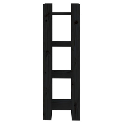 Book Cabinet/Room Divider Black 41x35x125 cm Solid Wood Pine Payday Deals