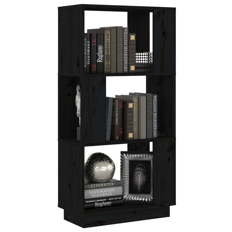 Book Cabinet/Room Divider Black 51x25x101 cm Solid Wood Pine Payday Deals