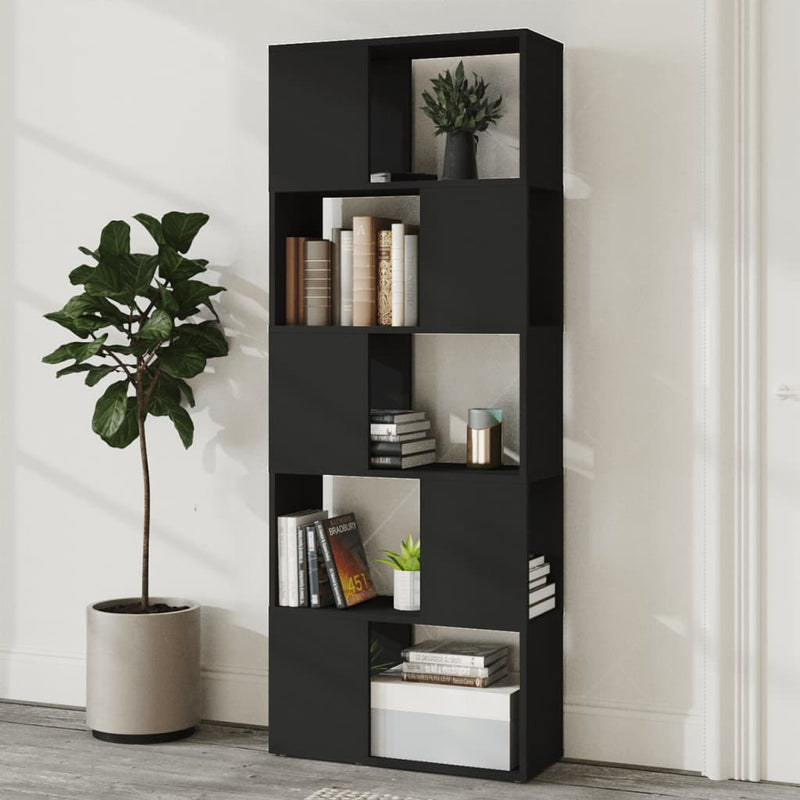 Book Cabinet Room Divider Black 60x24x155 cm Chipboard Payday Deals