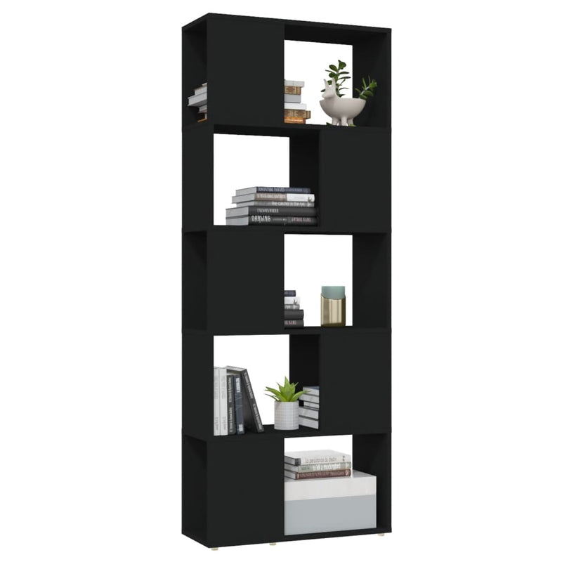 Book Cabinet Room Divider Black 60x24x155 cm Chipboard Payday Deals