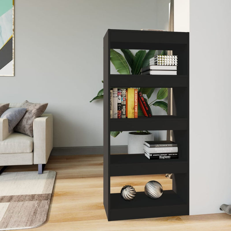 Book Cabinet/Room Divider Black 60x30x135 cm Engineered Wood Payday Deals