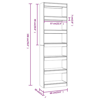 Book Cabinet/Room Divider Black 60x30x198 cm Payday Deals
