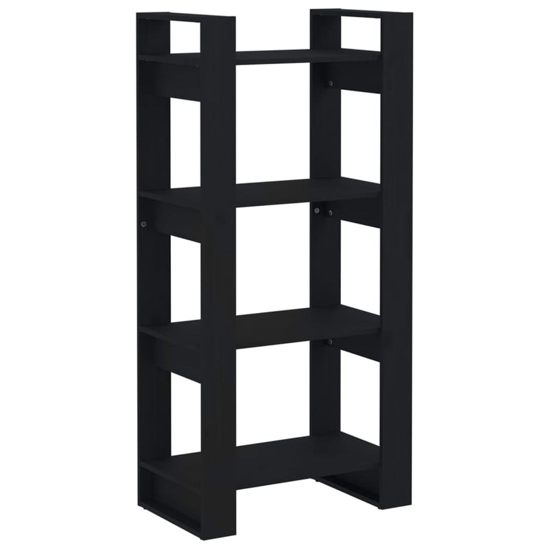 Book Cabinet/Room Divider Black 60x35x125 cm Solid Wood Payday Deals