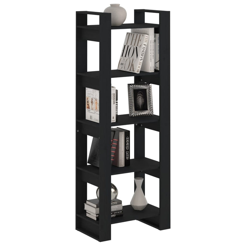 Book Cabinet/Room Divider Black 60x35x160 cm Solid Wood Payday Deals