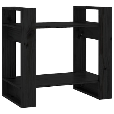 Book Cabinet/Room Divider Black 60x35x57 cm Solid Wood Pine Payday Deals