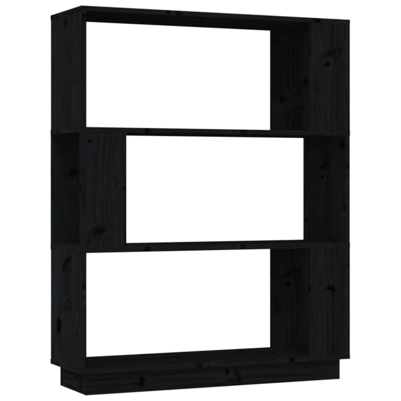 Book Cabinet/Room Divider Black 80x25x101 cm Solid Wood Pine Payday Deals