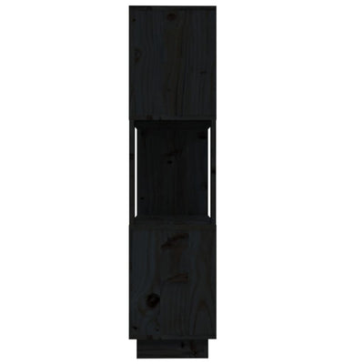 Book Cabinet/Room Divider Black 80x25x101 cm Solid Wood Pine Payday Deals