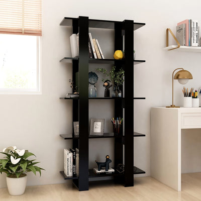 Book Cabinet/Room Divider Black 80x30x160 cm Engineered Wood Payday Deals