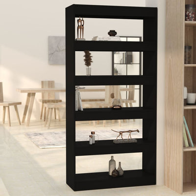 Book Cabinet/Room Divider Black 80x30x166 cm Engineered Wood