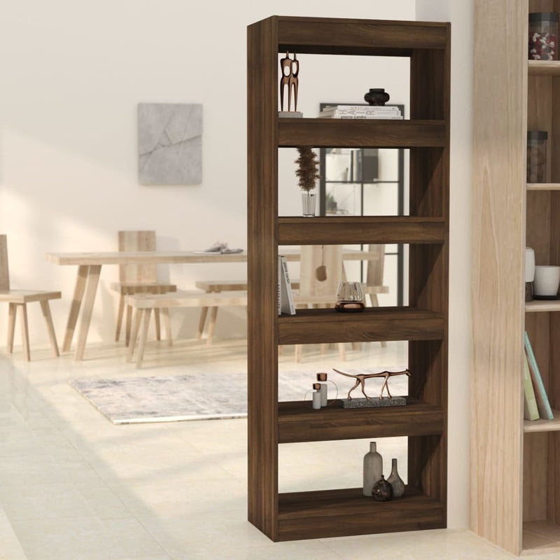 Book Cabinet/Room Divider Brown Oak 60x30x166 cm Engineered Wood Payday Deals