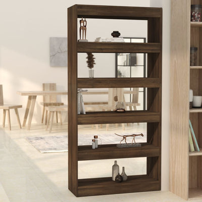 Book Cabinet/Room Divider Brown Oak 80x30x166 cm Engineered Wood
