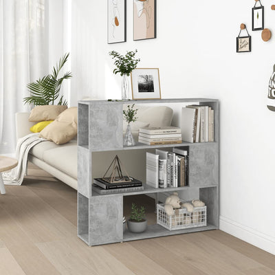Book Cabinet Room Divider Concrete Grey 100x24x94 cm