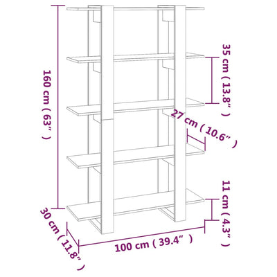 Book Cabinet/Room Divider Concrete Grey 100x30x160 cm Payday Deals