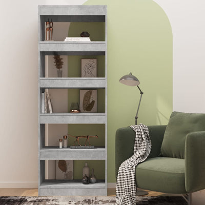 Book Cabinet/Room Divider Concrete Grey 60x30x166 cm Engineered Wood Payday Deals