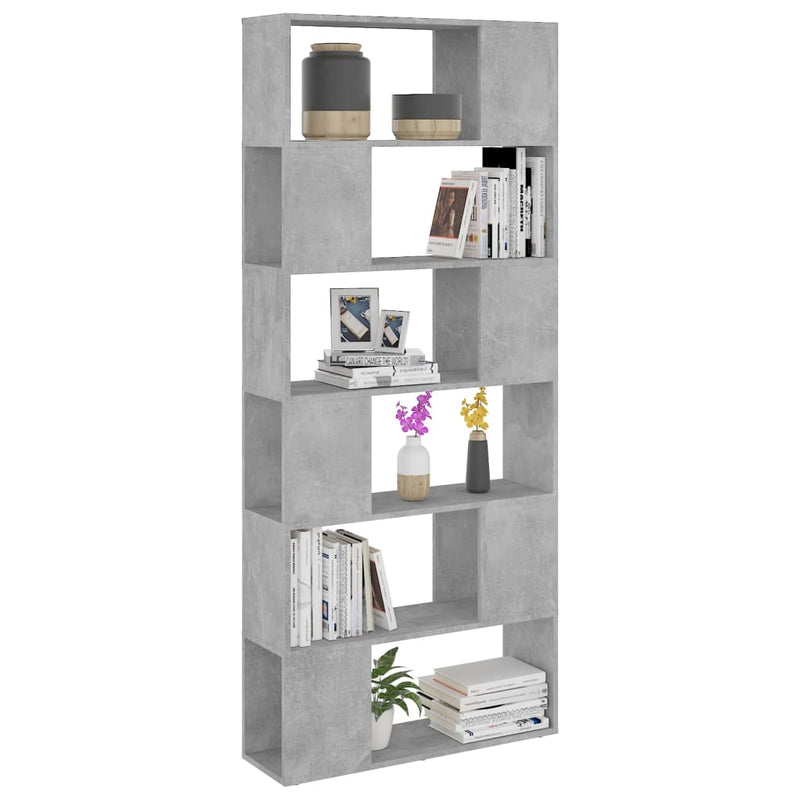 Book Cabinet Room Divider Concrete Grey 80x24x186 cm Engineered Wood Payday Deals