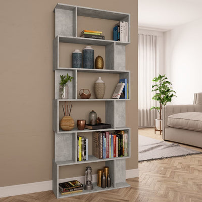 Book Cabinet/Room Divider Concrete Grey 80x24x192 cm Engineered Wood