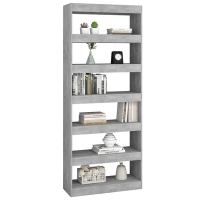 Book Cabinet/Room Divider Concrete Grey 80x30x198 cm Engineered Wood Payday Deals